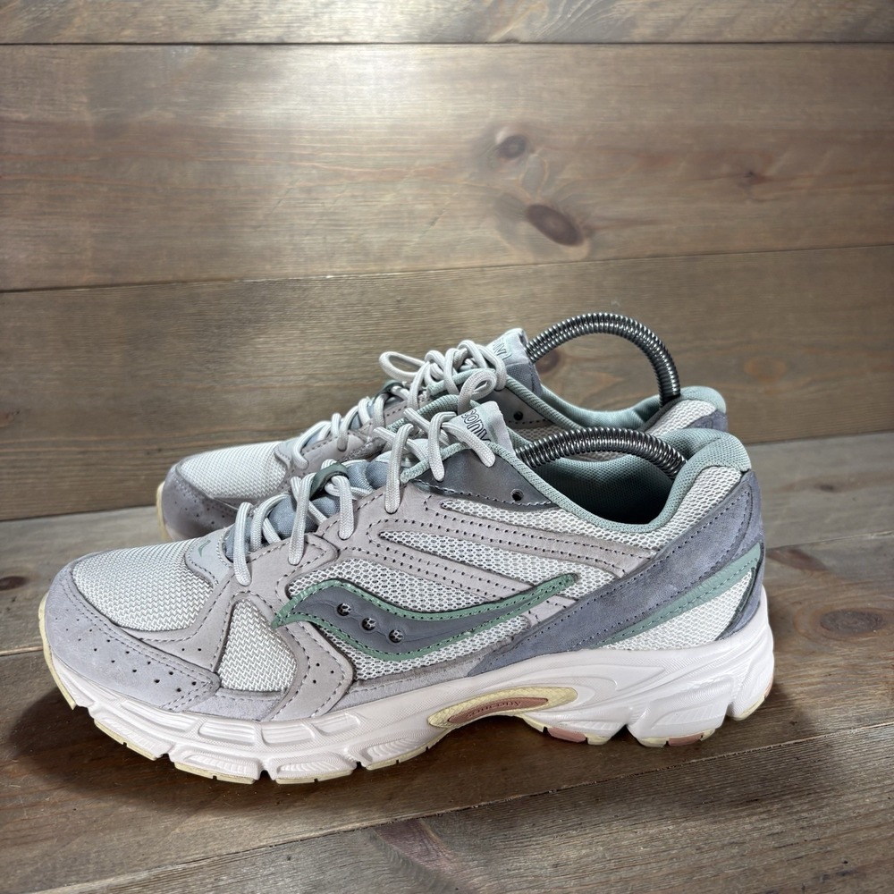 Saucony Ride Millennium Womens size 8.5 shoes Gray Green Suede Y2K sneakers